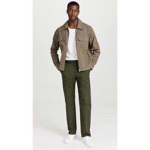 NAKED & FAMOUS Khaki Green Stretch Twill Slim Chino Pants, Size 30